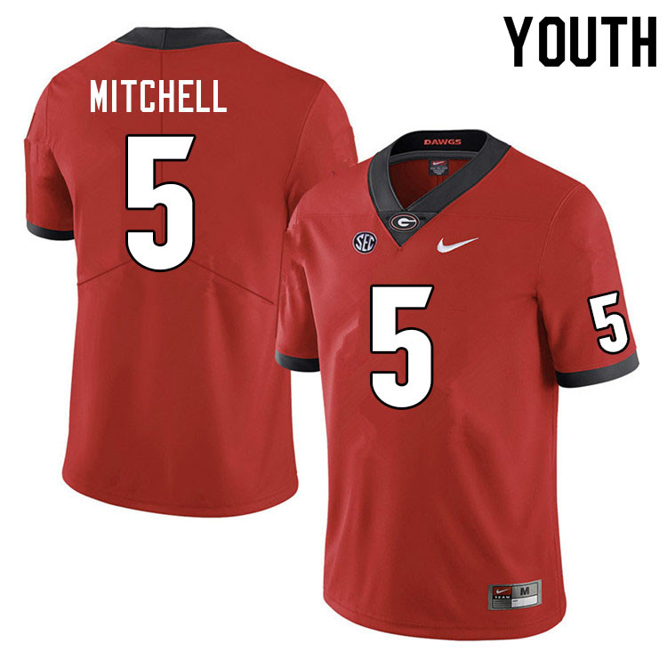 Youth #5 Adonai Mitchell Georgia Bulldogs College Football Jerseys Sale-Red - Click Image to Close
